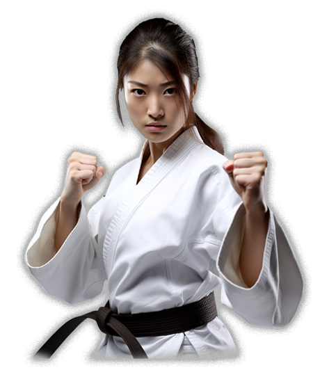 Karateka in gevechtshouding